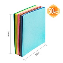 50 PCS 12×12 Inch 30x30cm 1mm Stiff Felt Fabric Sheets Assorted Color DIY