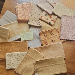 Assorted Brands – MODA, Robert Kaufman, Andover Tan/Cream Floral Cotton Fabric