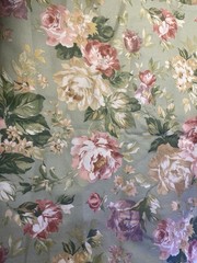 Cabbage Roses On Light Green Back Ground Medium Wt. Cotton Pillows,Designer Deco