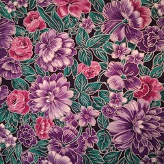 Seven (7) yards Metalic Purple/ Pink print fabrics Timeless Treasures Fabriquilt