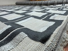 E4840 Carbon Designer Velvet Upholstery Fabric 3.75 Yds +10″ 54″ Wide Gray