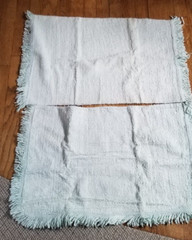 Terry Chenille Pastel Aqua Cotton Fabric Pieces- Cutter