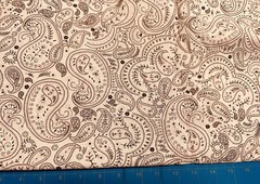 Tina Scrap 9”x.21” Floral Flower Paisley Brown Pink Swirl leaf Cotton Fabric