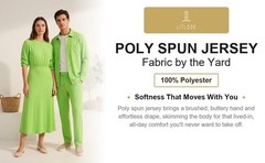 Poly Spun Jersey Fabric by the Yard 100% Polyester Knit 2-Way Stretch 140 GSM