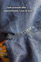 13oz Japanese Indigo Denim Fabric by the Yard, Okayama Selvedge Raw Unsanforized