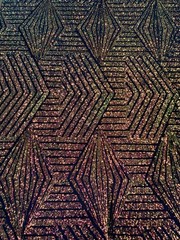 Thea RAINBOW Geometric Sequins Diamond & Stripes on Poly Spandex Fabric by the