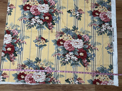 Ralph Lauren Upholstery Fabric 77 X 42.5 Yellow Red Floral Blue Stripes