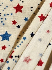 Small Blue Sienna Stars Fireworks on White 1Y x 44″ Width Cotton Fabric