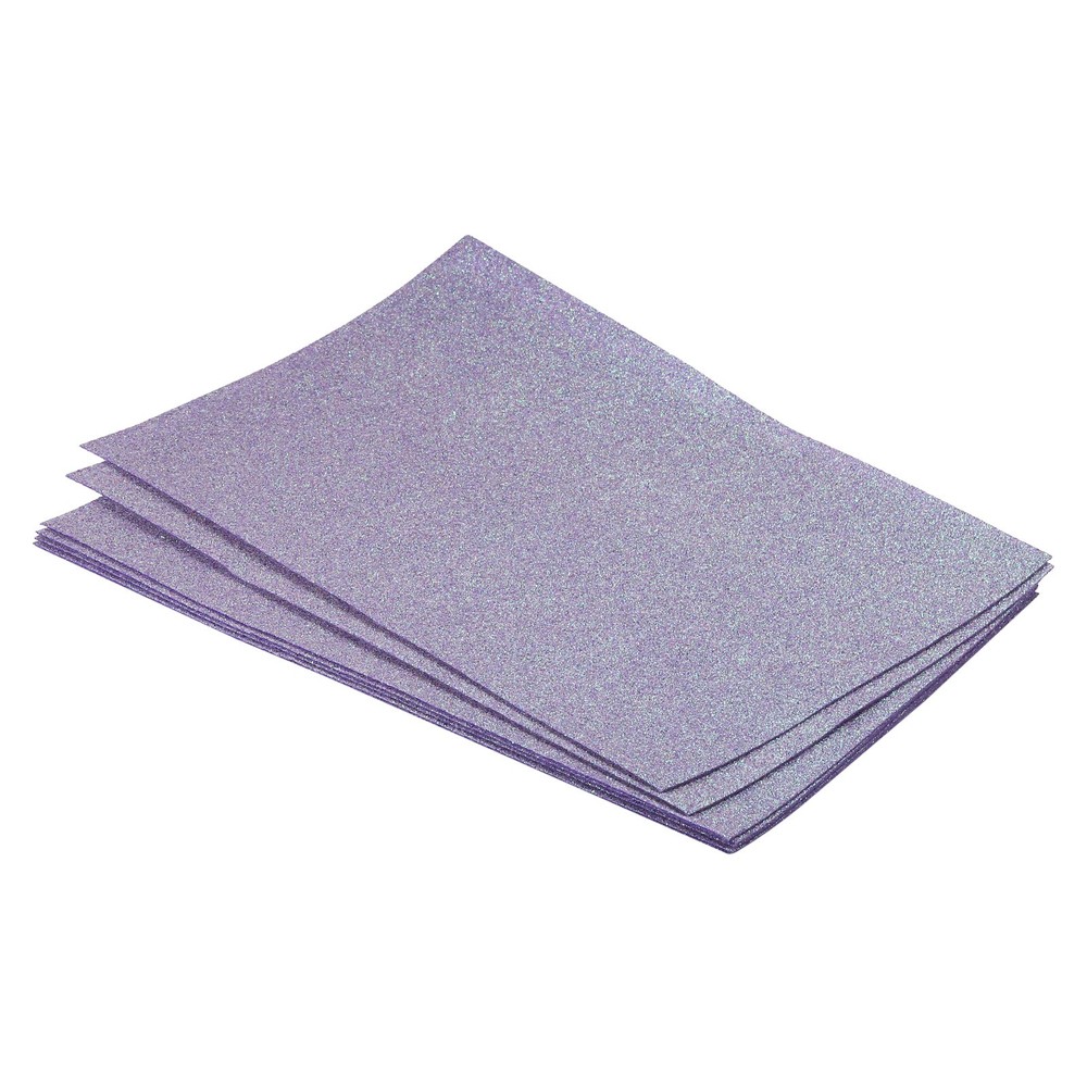Soft Felt Sheets Glitter Self Adhesive Light Fiber Purple 11.8″ x 7.8″ 6pcs