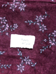 Suede Look Floral Maroon Knit Fabric 3 Yards 60″ Wide Unbranded