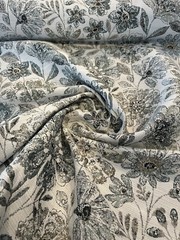 Swavelle Happy Note Blue Stone Floral Chenille Upholstery Fabric By The Yard