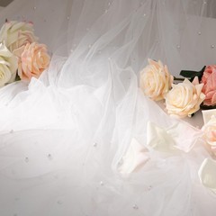 YPDY 1 Yard White Pearl Tulle Fabric,60 Inch Wide Wrinkle Free 1 Yard,