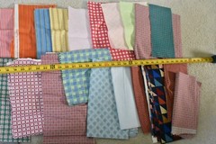 Lot, Striped & Gingham Cotton Pieces & Scraps, 3 Pound & 5 Oz, S123