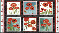 Studio E Poppy Days 24″ Block Panel Cotton Fabric By The Panel