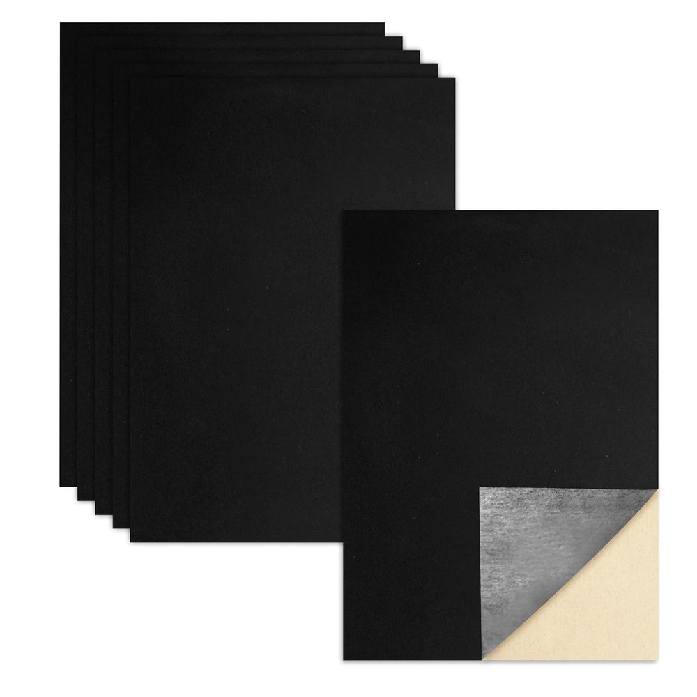 Biaungdo 6 Pcs Self Adhesive Felt Sheets, Black Felt Sheet with Adhesive Backing