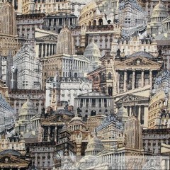 BonEful FABRIC FQ Cotton Quilt VTG Brown FOOTBALL Boy Old World Newspaper Sepia