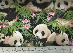 Elizabeths Studio ~ Realistic Pandas & Cubs ~ 100% Cotton Quilt Sew Fabric BTY