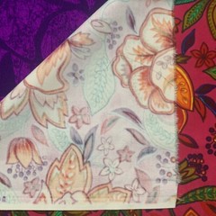 Stunning Vintage 60s 70s Neon Gothic Floral Velveteen Fabric 36×35.5”