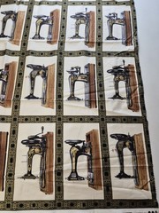 Robert Kaufman Singer Sewing Machine Fabric Sample – Rare Vintage Block Panel