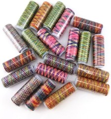 yueton 20 Spools 120 Yard Per Unit Gradient Color Rainbow Polyester Assorted