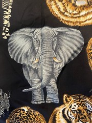 Shamash & Sons Inc Fabric Jungle Animals Zebra Elephant Cheetah Safari 108”x44”