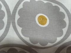 Kravet, Pop Flower Embroidered Floral grey golden yellow 3 1/2 yards