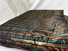 Vintage Fabric ~5 Yds Metallic Stripes (Black/Green/Gold/Copper) Costume/Craft