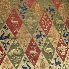 Scalamandré Zoology, Folk Art Tapestry , Textile, Upholstery in Multi, 1 Yard