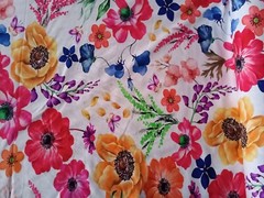 1 M X 1.50 M Cotton Jersey Colorful Flowers Fabric