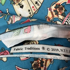 2019 Fabric Retro Sailor Tattoo Pin Ups Anchors Skulls Cotton Blue Multi 18×44″