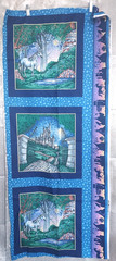 Cranston Print Works Cotton Fabric Pillow 6 Panels, Castles Unicorns 1.5 Yards