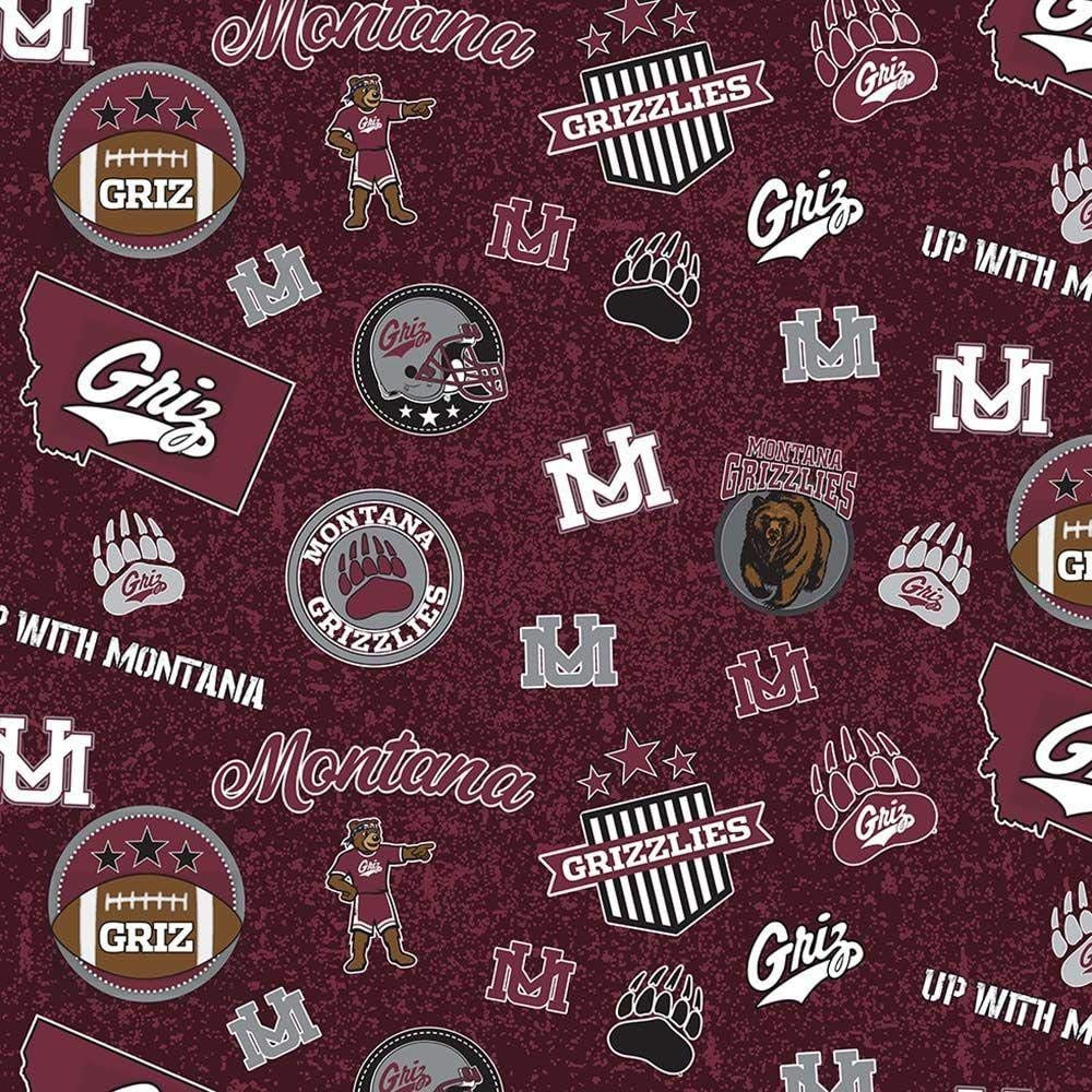 Montana Grizzlies Home State Cotton Fabric Sold by Yard