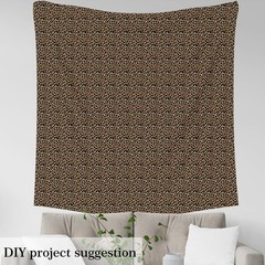 Brown Leopard Print 2D Simulated Faux Fur Upholstery Fabric Black Brown 1 Yard