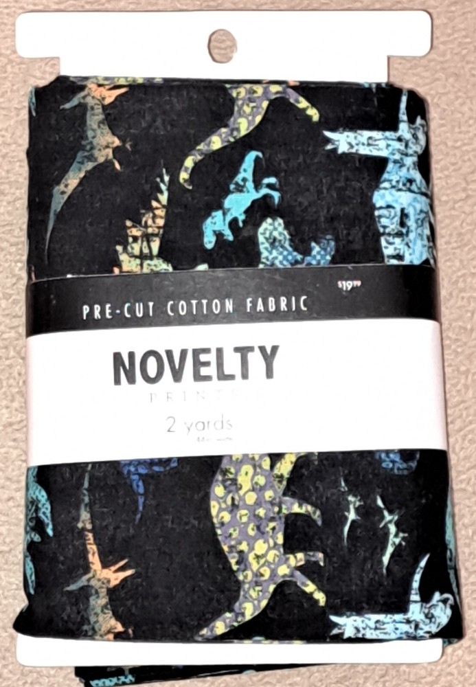 NOVELTY PRINTS PRE CUT COTTON FABRIC 2 yards DINOSAURS / JURRASIC PARK NEW