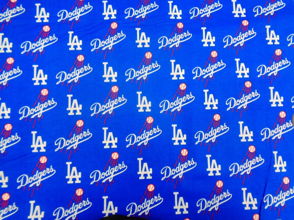 LA DODGERS WORLD CHAMPIONS MLB 100% COTTON 1 YARD PIECE BRAND NEW DESIGN