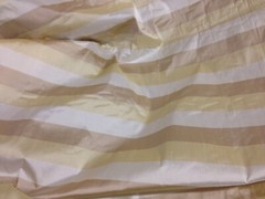 Ivory Yellow Brown Strio 100% silk dupioni fabric 54” wide Sold By The Yard
