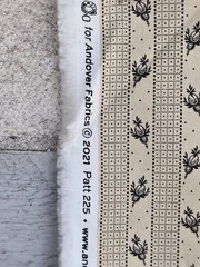 one yard new cotton fabric sewing tan with black stripe 36 inches by 45 inches