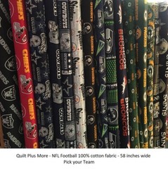 NFL Football 100% Cotton Fabric 58 inches wide – PICK TEAM – By The 1/4 Yard