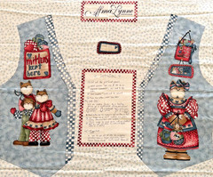 Alma Lynne Designs Cute Kitten & Mitten DIY Cotton Fabric Vest Panel