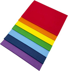 7Pcs 18 X 21 Inch Cotton Fabric Bundles Fat Quarters, Rainbow Solid Colors Patch