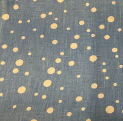 WAMSUTTA – WHITE DOTS ON SKY BLUE HEAVY COTTON, 44″ W– 1 3/8 YARDS