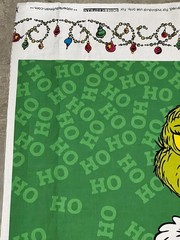 RK Grinch Merry Christmas Tree with lights 100% cotton fabric panel approx 24×44