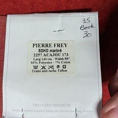 Lot of 2 Pierre Frey SOHO Uni & SOHO Marbre Fabric Remnant Both 34 x 26 inches