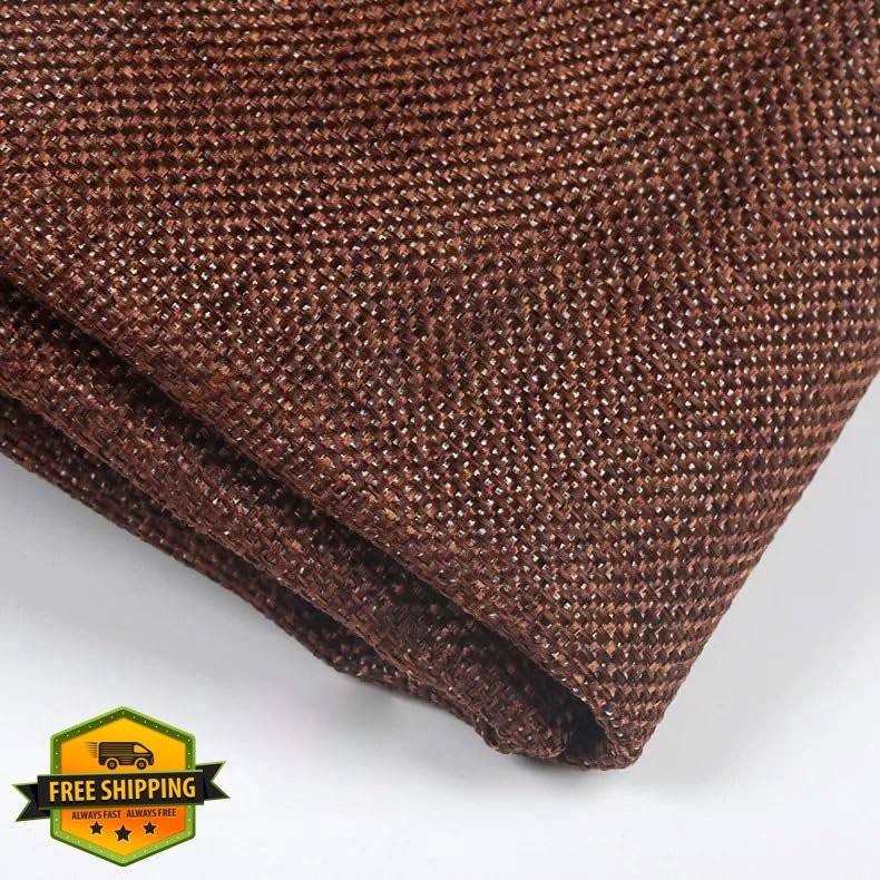 Flushbay Speaker Grill Cloth Linen Fabric Coffee 50x146cm