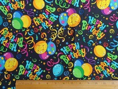 Happy Birthday Party Balloons Quilt Fabric BTY 45″ wide 100% Cotton NEW
