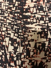 100% Silk Crinkled Crepe De Chine Abstract Earth Tone Print 2.5 Yards 45″ Wide