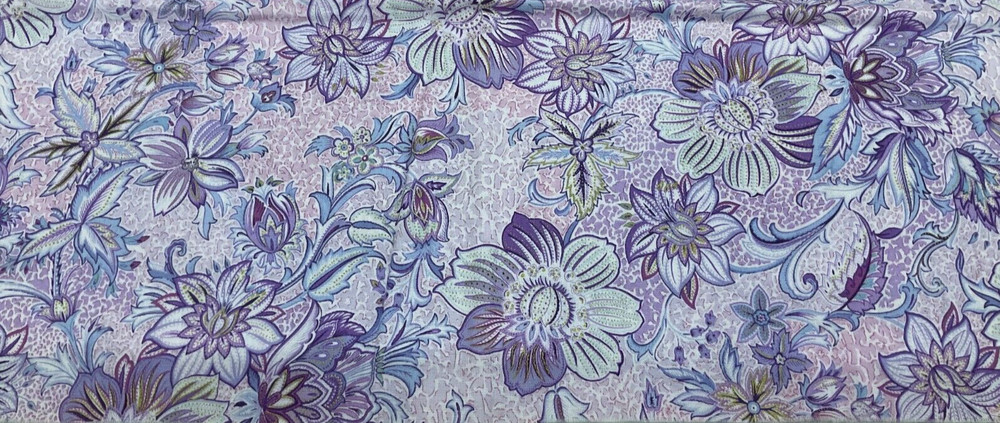 HOBBY LOBBY – PURPLE FLORAL COTTON– 3/8 YARD