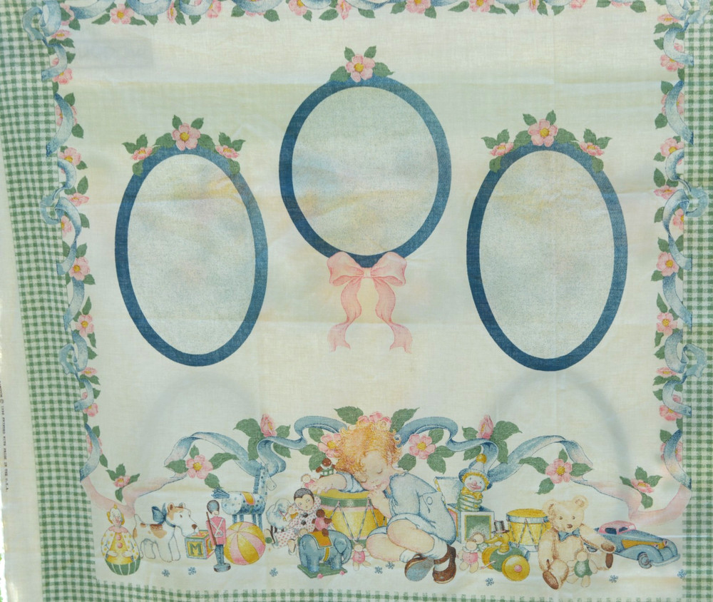 VTG Daisy Kingdom Toy Treasures Crib Picture Quilt Wall Hanging Panel