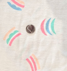 Vintage Wullschleger White Knit Pastel Cotton Fabric 68 x 58