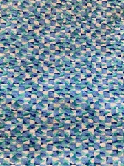 Tiny Abstract Blue Tones on White VTG General Fabrics 3/4Y x 44″ Width